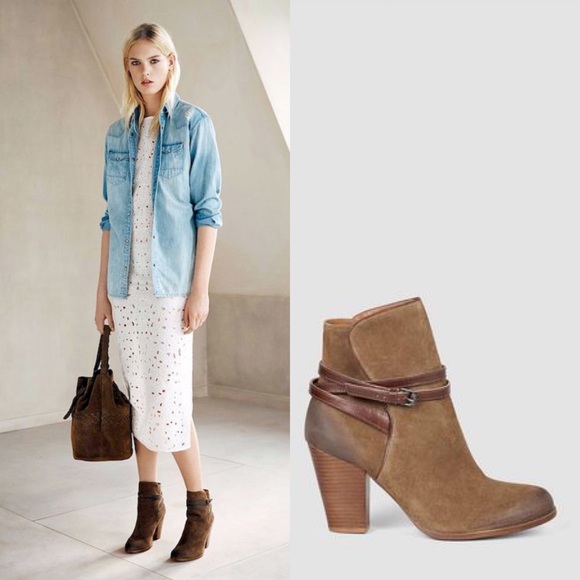All Saints Shoes - ALLSAINTS Victoria Heel Booties in Tobacco NEW